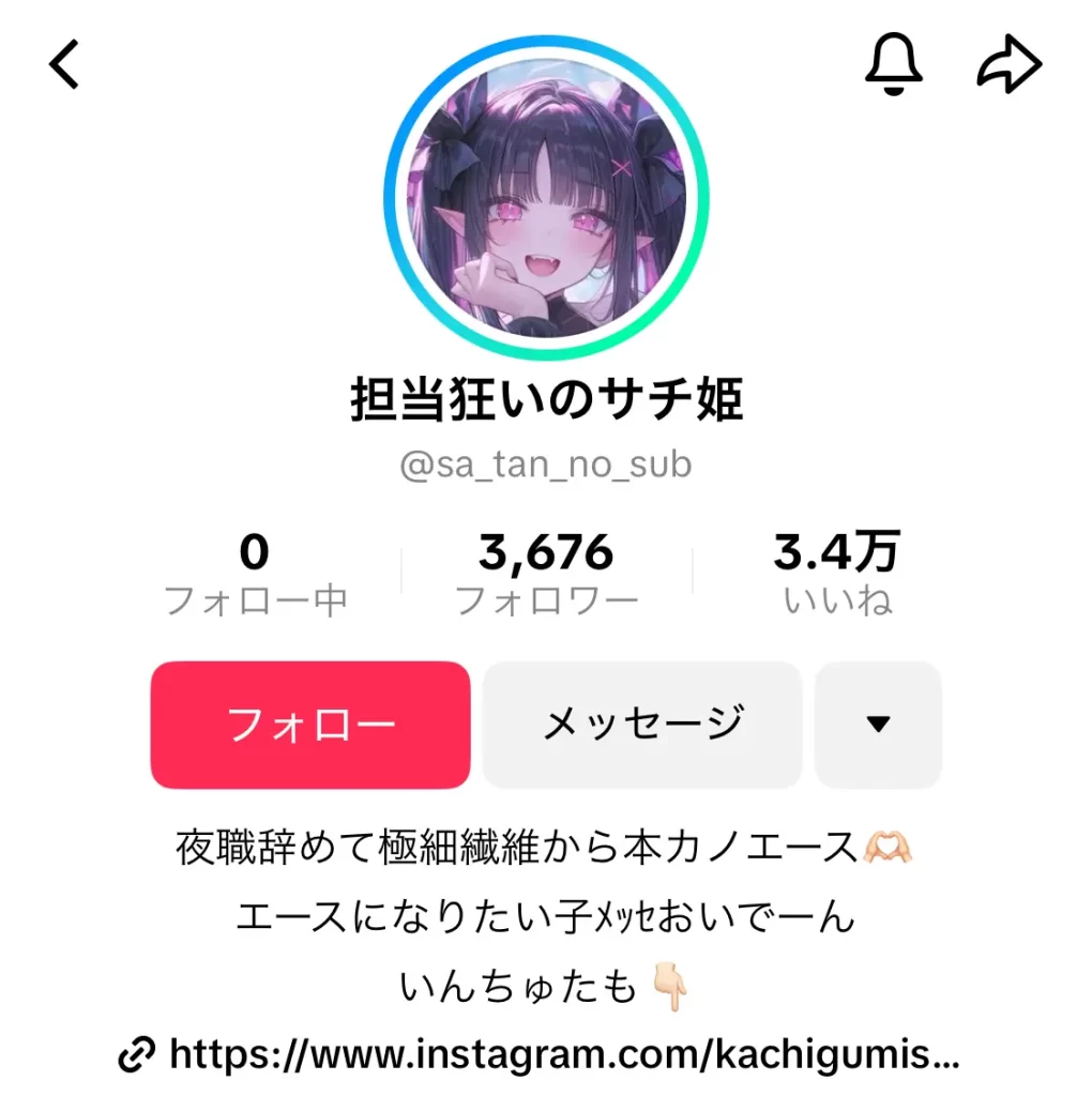 競艇投資家・競艇インフルエンサー「勝ち組姫のさーたん（担当狂いのサチ姫）」TikTok-TOP