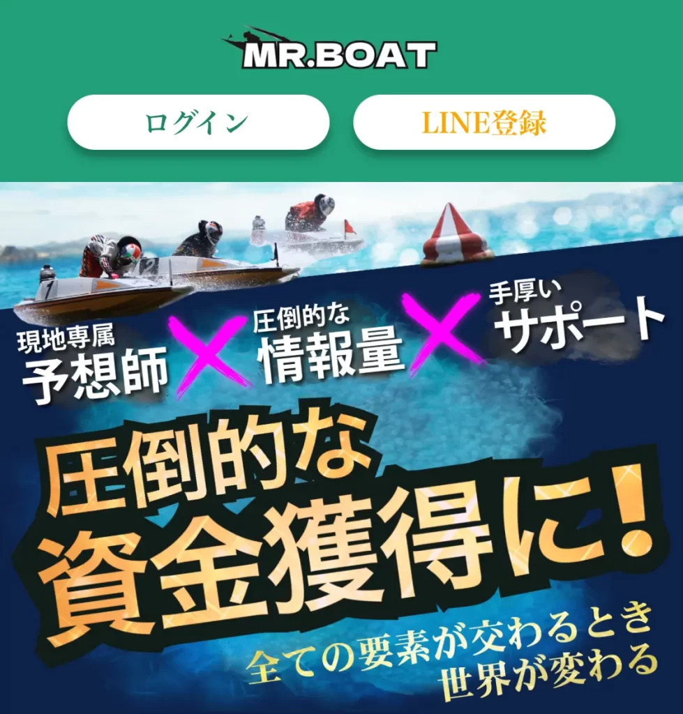 競艇予想サイト「Mr.Boat(ミスターボート)」Top